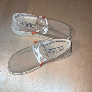 Hey Dude Women's Tan Shoes with White Accents